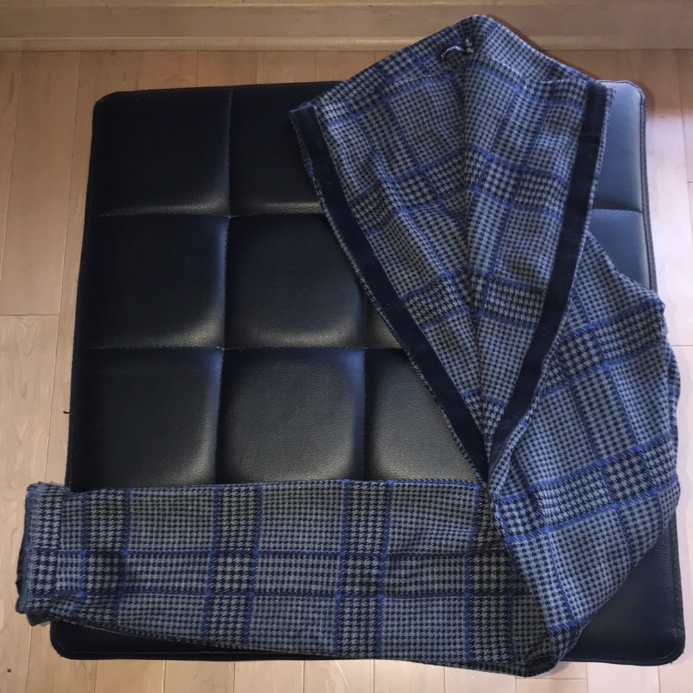 Plaid Abercrombie Pants with Velvet Stripe